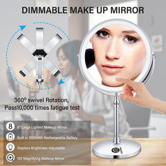 AMZTOLIFE 10X magnification side view for detailed grooming and lash work.