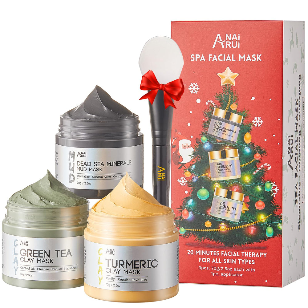 ANAI RUI turmeric clay mask in festive packaging for radiant, even-toned skin.