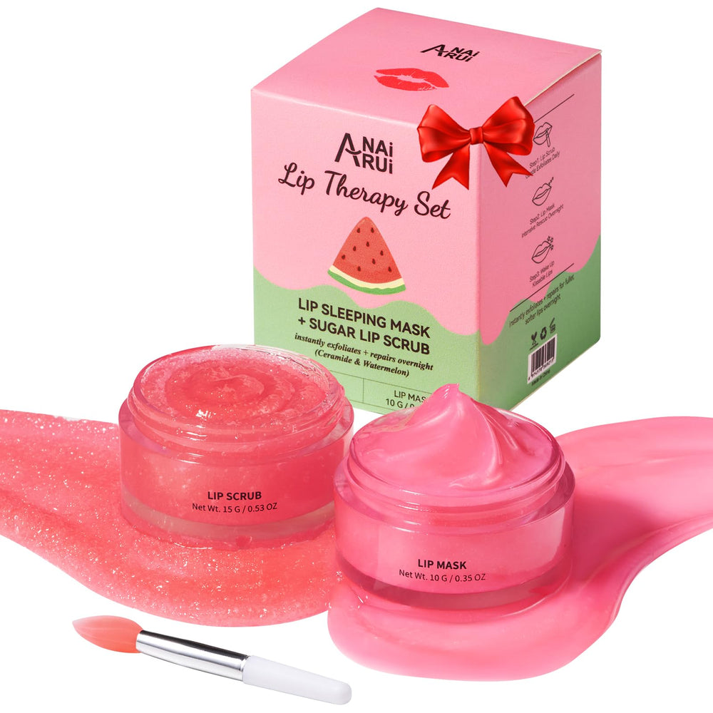 ANAI RUI lip scrub tube: gentle exfoliation prepares lips for moisture.