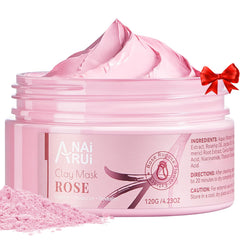 ANAI RUI Rose Facial Mask packaging shows pink clay detox for radiant skin
