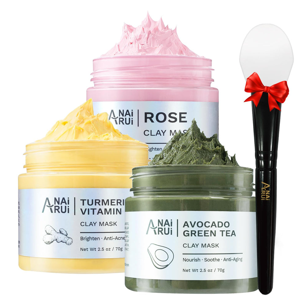 ANAI RUI turmeric vitamin C clay mask jar for brightening and pore cleansing.