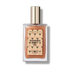Anastasia Beverly Hills Shimmer Body Oil Rose Gold bottle radiates luxury with a skin-glow effect.
