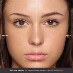 Anastasia Beverly Hills Volumizing Tinted Brow Gel Medium Brown on-wear test demonstrates lasting color.