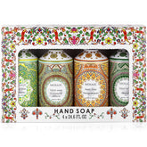 AnatoliaDaphne Mosaic hand soap set front view shows four scents for daily cleansing.