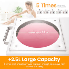 Anbull wax warmer showing 20–120°C temperature control for multiple wax types.