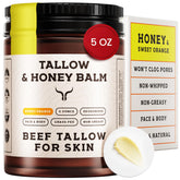 Ancestral Haven beef tallow face jar offers deep hydration for daily facial care.