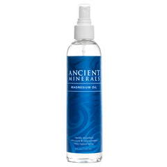 Ancient Minerals magnesium oil spray bottle ready for daily skincare routine.
