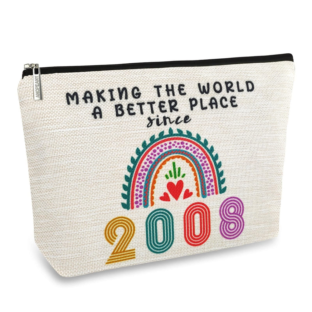ancpeany 17th birthday makeup bag front pattern for stylish teen gifting and daily cosmetics storage