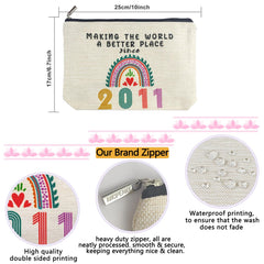ancpeany compact travel makeup pouch 10x7 inches for portable cosmetics and brushes.