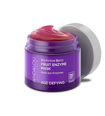 Andalou Naturals BioActive 8 Berry Mask jar close-up showcasing rich formula and packaging.