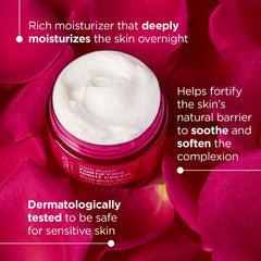 Andalou Naturals texture swatch reveals rich night cream for overnight nourishment.
