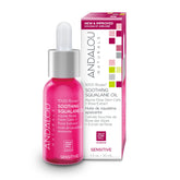 Andalou Naturals 1000 ROSES Squalane Oil bottle delivers lightweight hydration