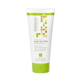 Andalou Naturals Kukui Cocoa Body Butter jar provides rich hydration for dry skin.