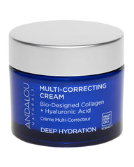Andalou Naturals Deep Hydration Cream jar closeup showing rich moisture texture for dry skin.