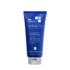 Andalou Naturals Deep Hydration Shower Gel bottle ready for a hydrating cleanse