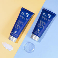 Hands applying Andalou Naturals Deep Hydration Shower Gel for daily moisture