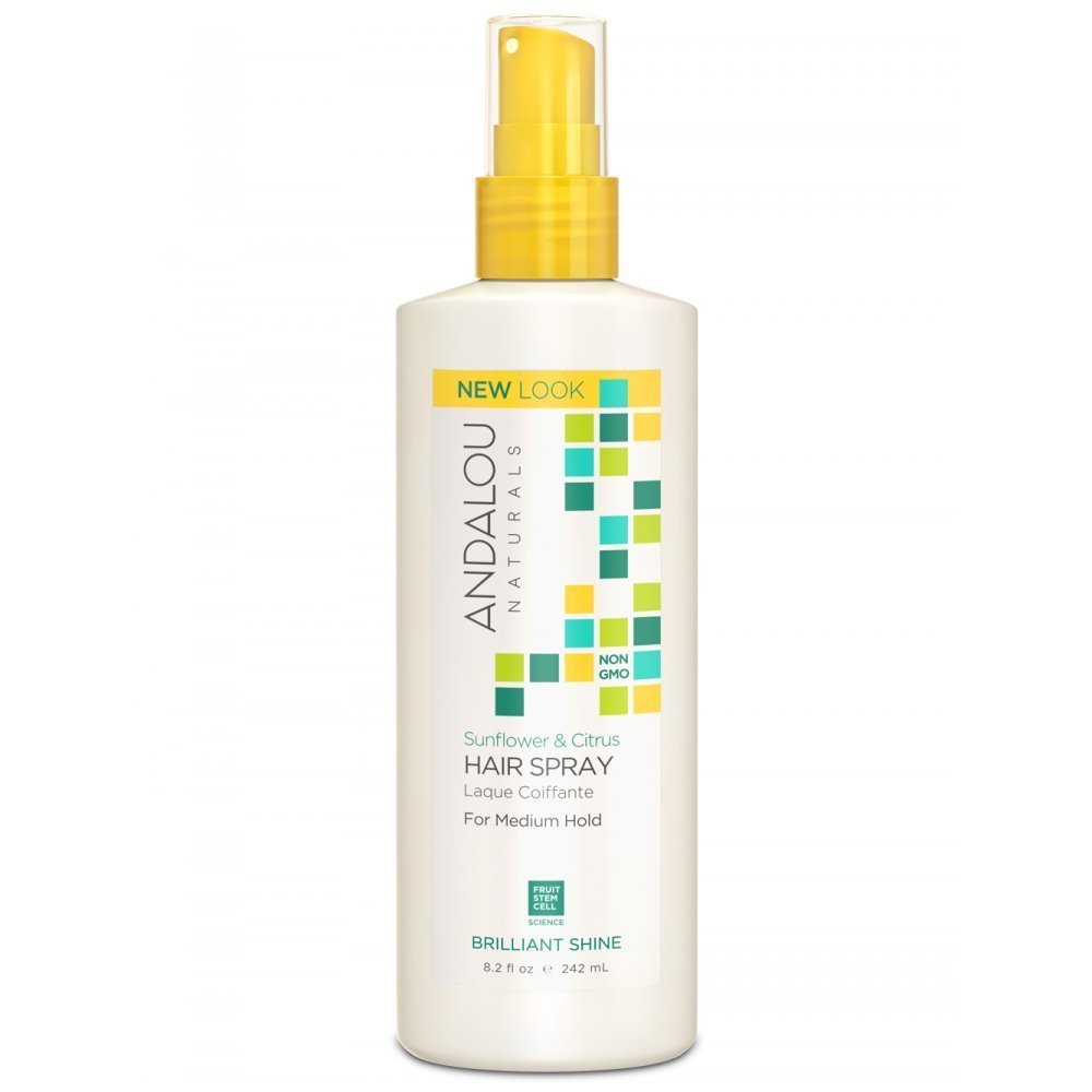 Andalou Naturals Medium Hold Hair Spray Sunflower and Citrus delivers flexible hold for everyday styling.