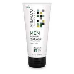 Andalou Naturals Men face wash lather image highlighting deep cleanse and pore clarity.