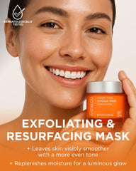 Andalou Naturals Pumpkin Honey Glycolic Mask face application in action for smoothing skin.