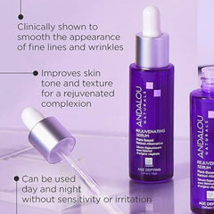 Andalou Naturals serum texture swatch on skin shows quick absorption.