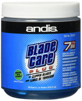 Andis Blade Care Plus Jar close-up bottle label for fast blade cleaning