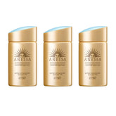 ANESSA Perfect UV Sunscreen Milk A bottle with pump for easy daily sun protection.
