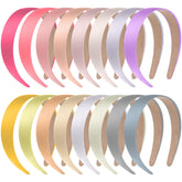 Anezus satin headbands pastel set flat view, smooth satin for comfortable wear.