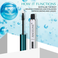 Angeline Premium Eyebrow Serum ingredients photo emphasizes nourishing botanicals and natural formula.