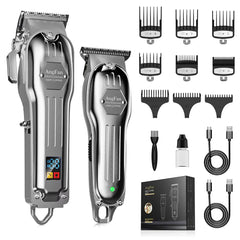 AngFan professional hair clippers 7200rpm display shows battery status for precise at-home grooming.