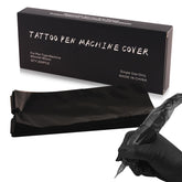 Anghie tattoo machine covers box packaging in black, showing durable 200-piece set for thicker machines.