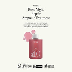 ANILLO Rosy Night damask rose water drops for nourishing repair and a luxurious scent.