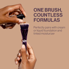 ANISA BEAUTY Pinnacle Foundation Brush vegan-fibers offer soft, cruelty-free performance for versatile foundations.