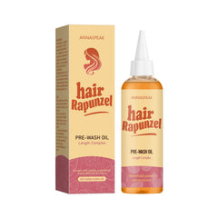 ANNASPEAK Rapunzel Hair Oil bottle shows a nourishing scalp treatment for all hair types.