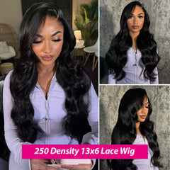 Annelbel body-wave 30-inch wig with HD lace for natural texture.