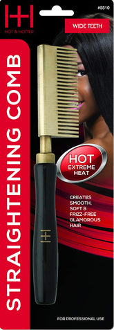 Annie Straightening Comb wide-teeth front view for easy detangling and styling