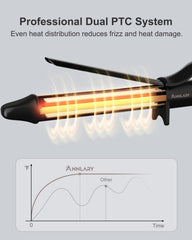 ANNLARY curling iron titanium coating for silky, frizz-controlled curls