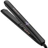 ANNLARY hair straightener 1inch plate close-up shows titanium ceramic surface for smooth glide