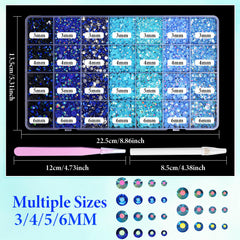 AnoleAir blue jelly rhinestones ideal for nail art and face makeup accents.