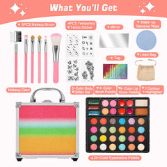 Anpro teen makeup kit open case organized for quick on-the-go styling