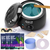 The ANRUZ waxing kit overview showcasing all included components for easy hair removal.