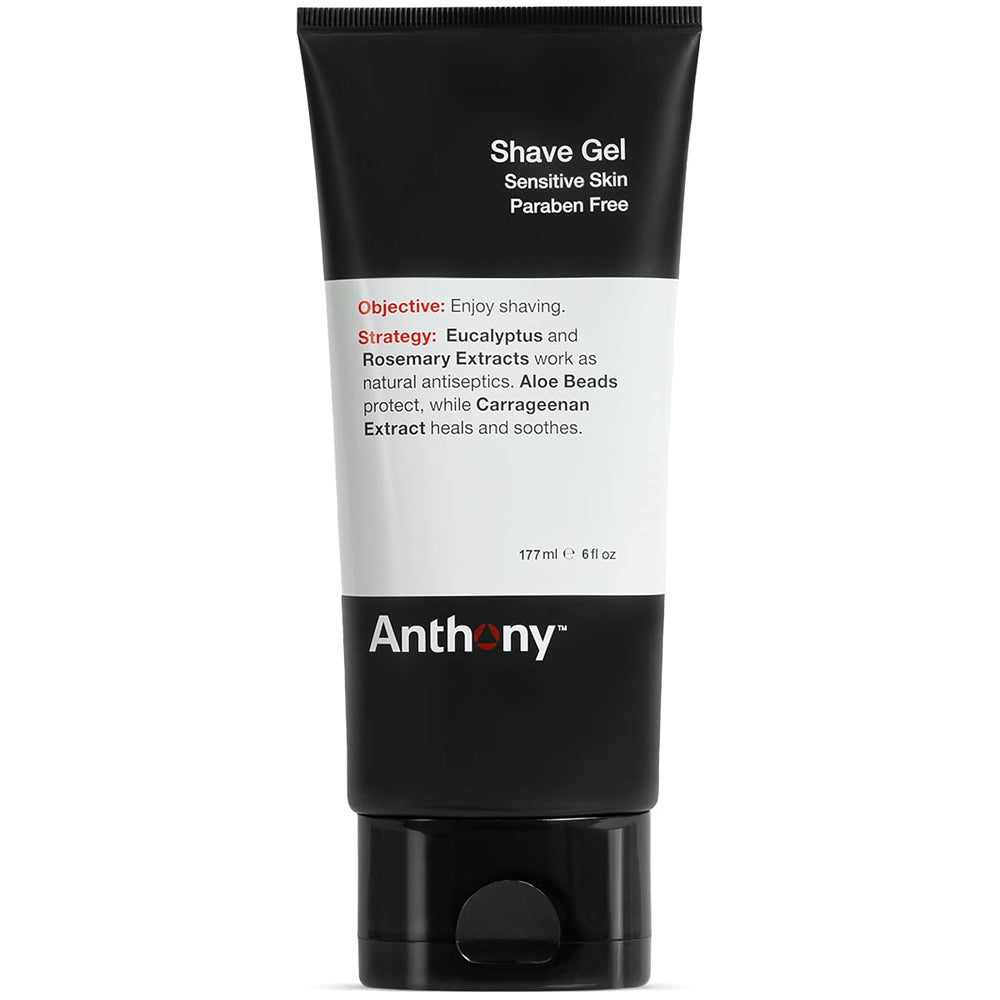 Anthony Shave Gel bottle 6oz provides easy travel-friendly grooming.