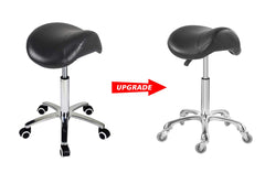 Antlu saddle stool height adjustment in action shows wide range.