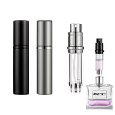 ANTOKX travel perfume bottle in black and gray packshot shows compact portability.