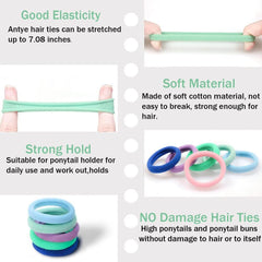 Antye Hair Ties 100-pack for thick hair provides strong hold without damage.