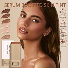 Anweina foundation-stick natural finish application blended into skin