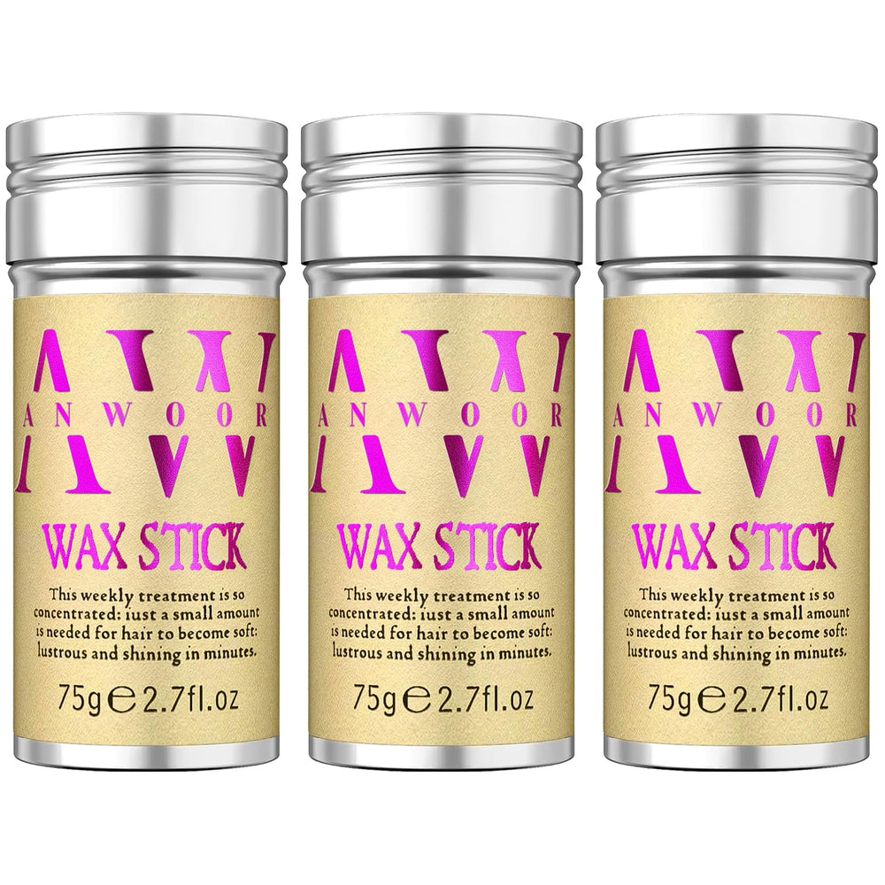 AnWoor wax stick hair packshot shows natural plant wax for safe, easy styling.