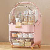 Anylady makeup organizer countertop pink with 3 tiers for easy access and tidy vanity