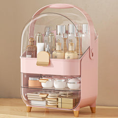 Anylady makeup organizer countertop pink with 3 tiers for easy access and tidy vanity