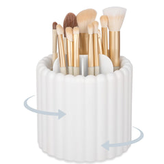 Anyoifax 360 rotating makeup brush holder with seven slots for organized vanity brushes.