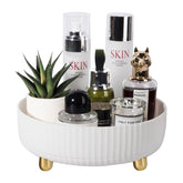 Anyoifax makeup organizer tray showing 360-degree rotation for easy cosmetics access.